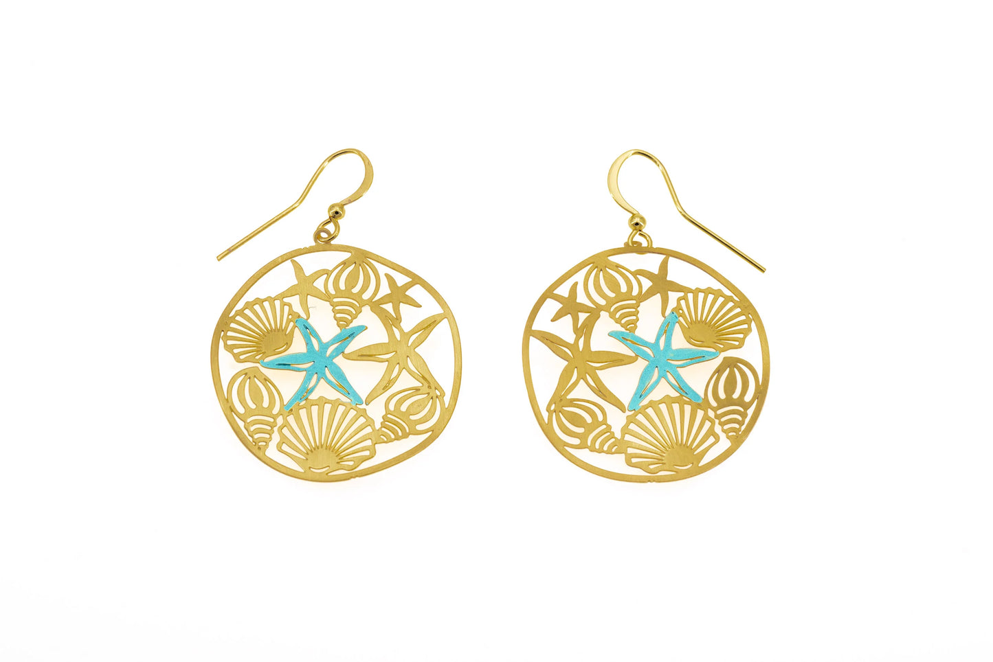 Cercei pictați cu steluțe de mare