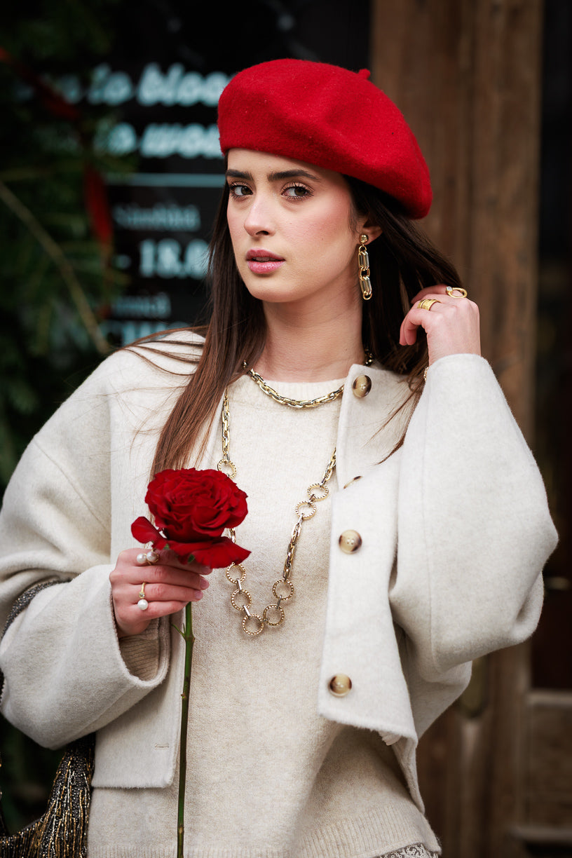 Cercei lungi din aluminiu cu un lanț împletit strălucitor în două culori KLK Romania