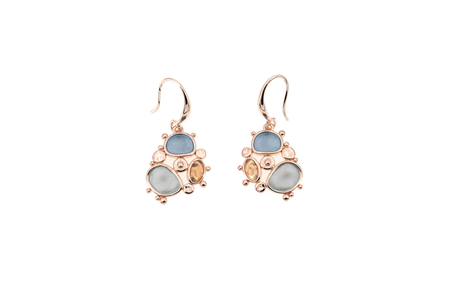 Cercei cu componente rotunjite pictate manual