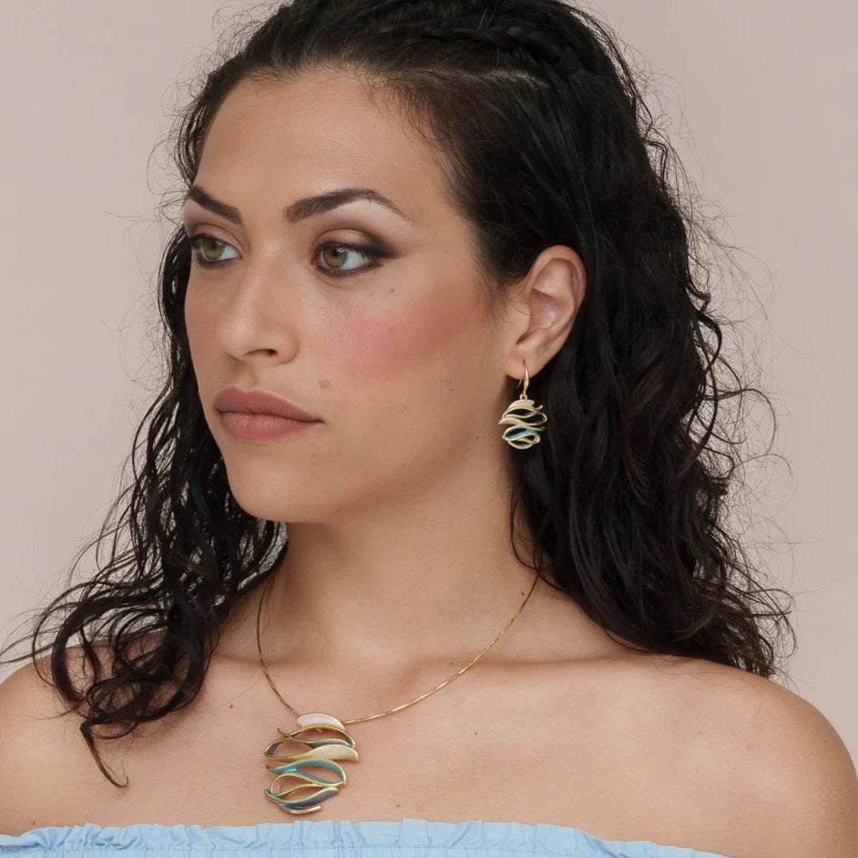 Cercei curbați pictati manual