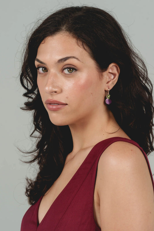 Cercei dubli rotunzi suspendați