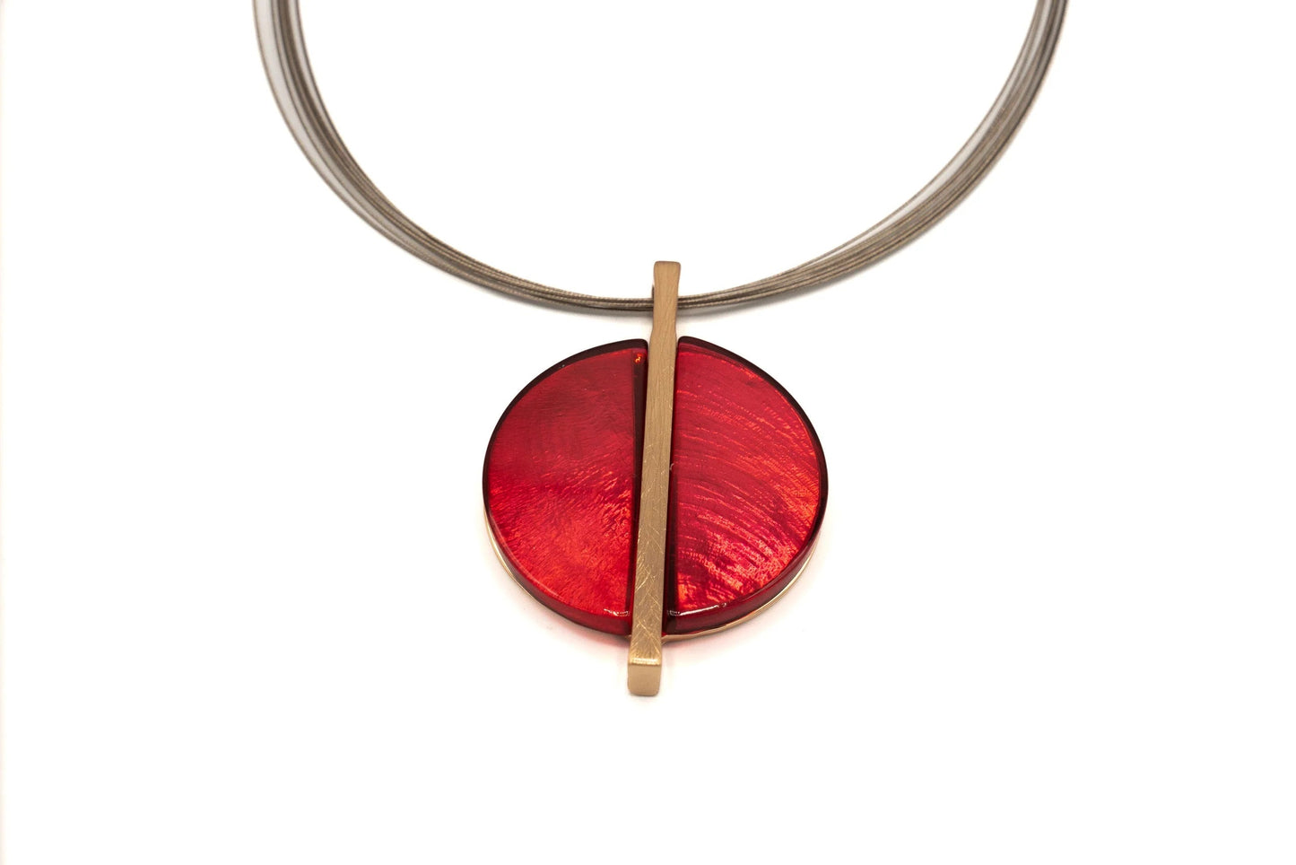 Colier cu cabluri de oțel si rășini colorate KLK Romania