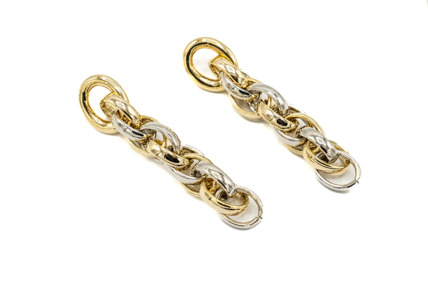 Cercei cu lanț dublu și inel