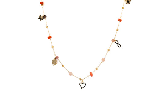 Choker cu pietre și pandantive