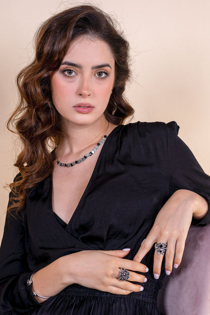 Inel cu flori cu stras