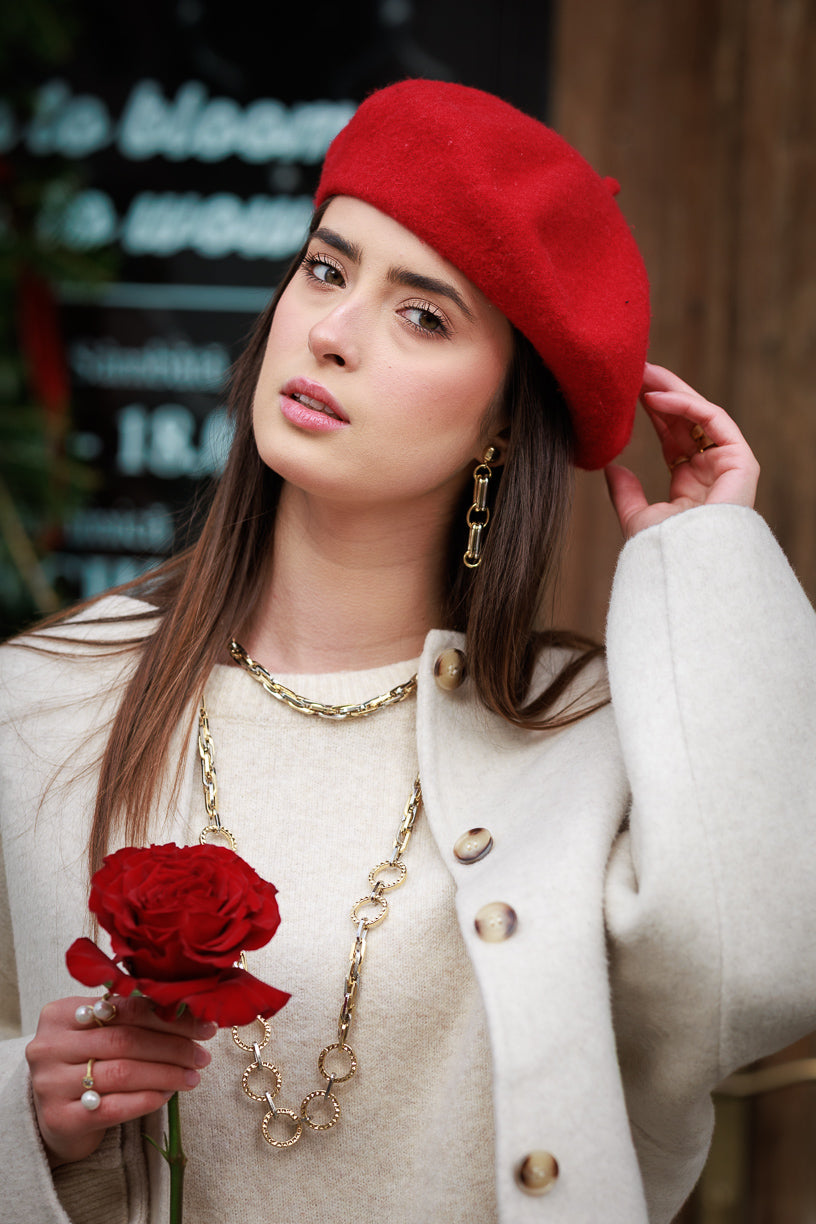 Colier scurt din aluminiu cu un lanț împletit strălucitor în două culori KLK Romania