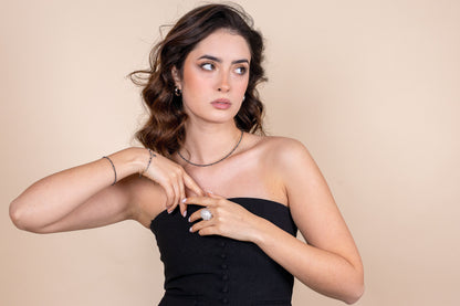 Bratara din otel cu pietre