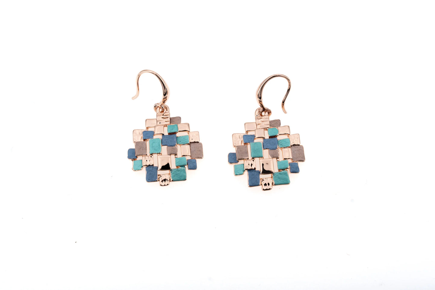 Cercei pătrați rotunzi cu mozaic