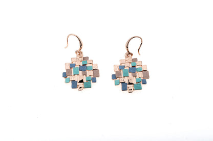 Cercei pătrați rotunzi cu mozaic