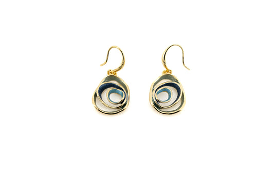 cercei zama cu finisaj galvanic auriu