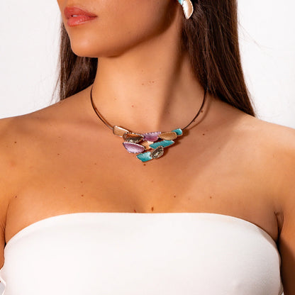 colier zama cu finisaj placat cu aur roz