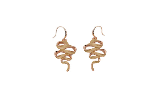 Cercei Serpentine – Pictați Manual, Zamak Placat Aur Roz