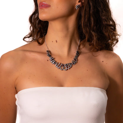 Colier Zamac Finisaj Argintiu Antic