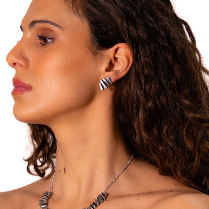 Cercei Zamac Finisaj Argintiu Antic