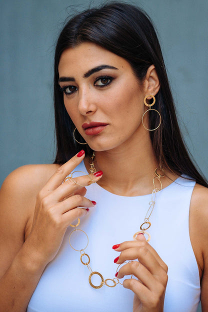 Cercei inelari mari zimțați