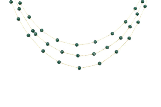 Colier cu trei șiraguri de pietre