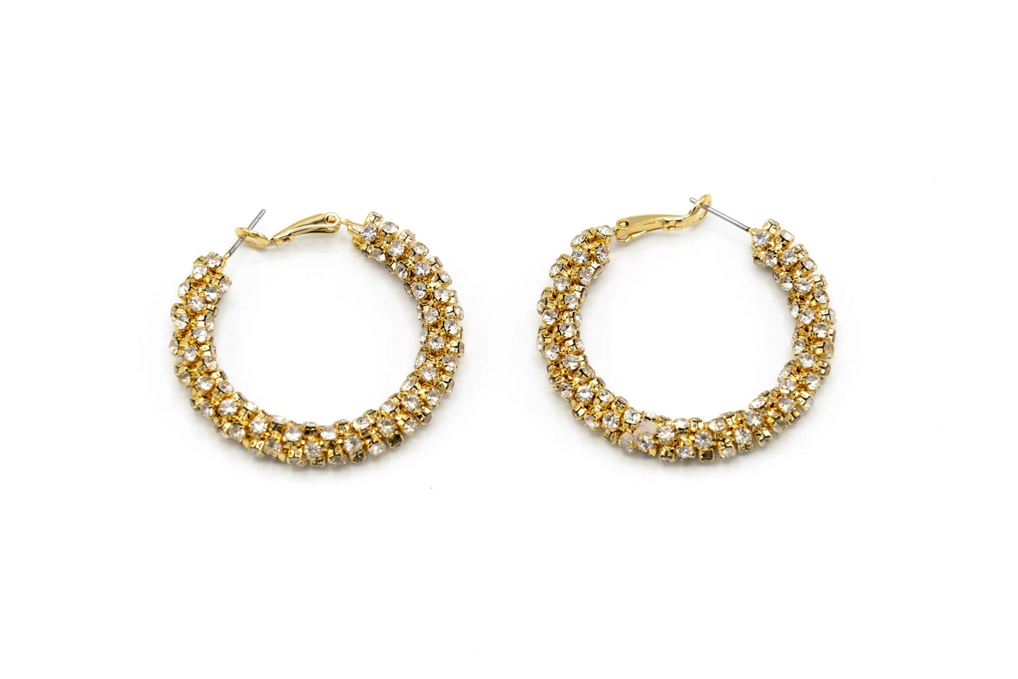 Cercei rotunzi cu pietre