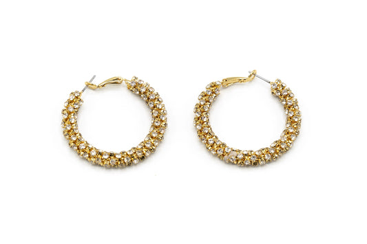 Cercei rotunzi cu pietre